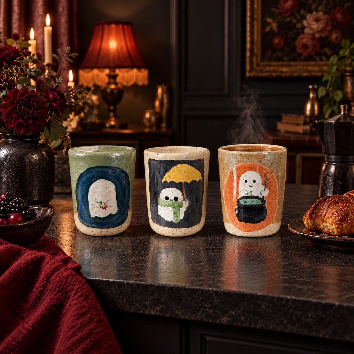 Ghost Story Ceramic Tumbler — styled room