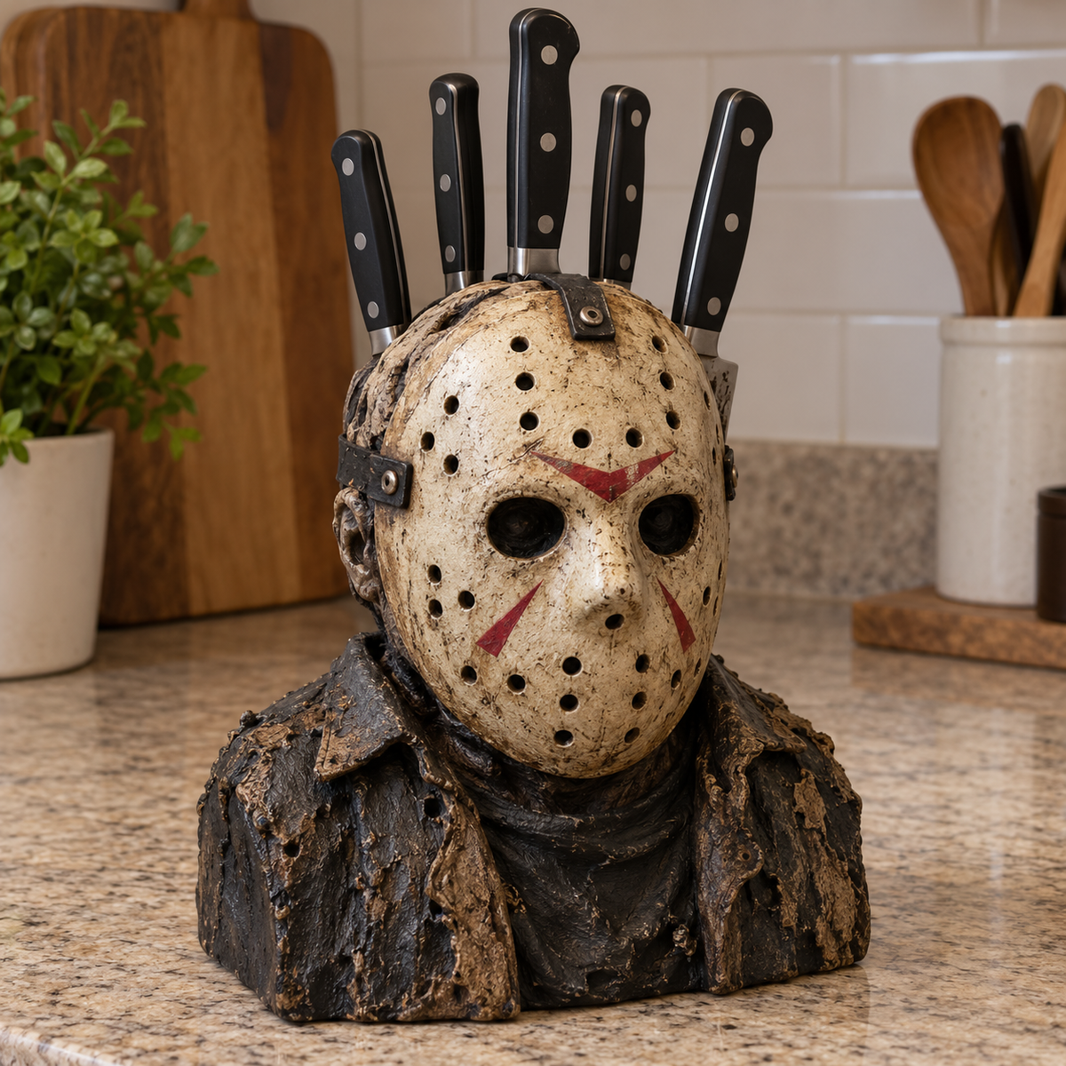 Concept rendering of jason with knives handmade horror knife holder