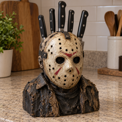 Concept rendering of jason with knives handmade horror knife holder